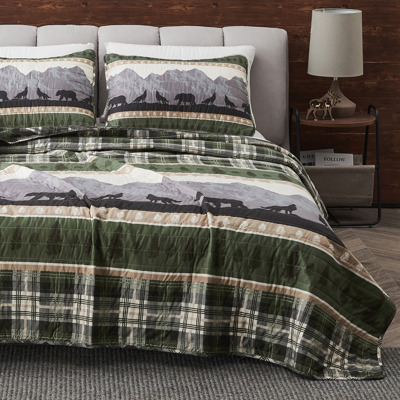 Lodge Plaid Quilt Set with Shams