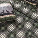 Queen Forest Patchwork Lodge Plaid Quilt Set with Shams