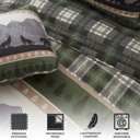 Queen Forest Patchwork Lodge Plaid Quilt Set with Shams