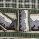 Queen Forest Patchwork Lodge Plaid Quilt Set with Shams