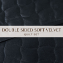 Twin Black Stitched Velvet Quilt Set