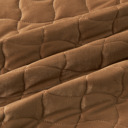 Twin Cognac Stitched Velvet Quilt Set