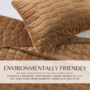 Twin Cognac Stitched Velvet Quilt Set