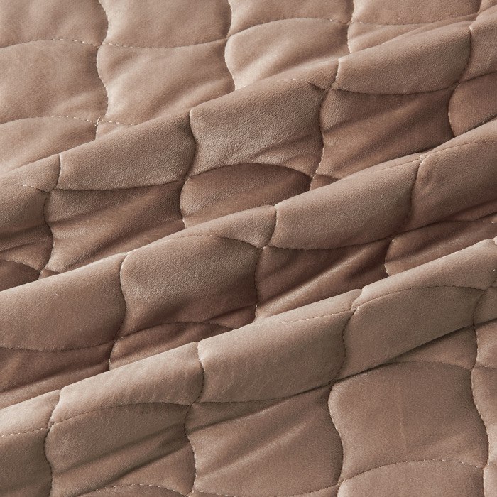Stitched Velvet Quilt Set