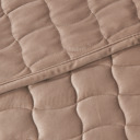 Queen Cappuccino Stitched Velvet Quilt Set