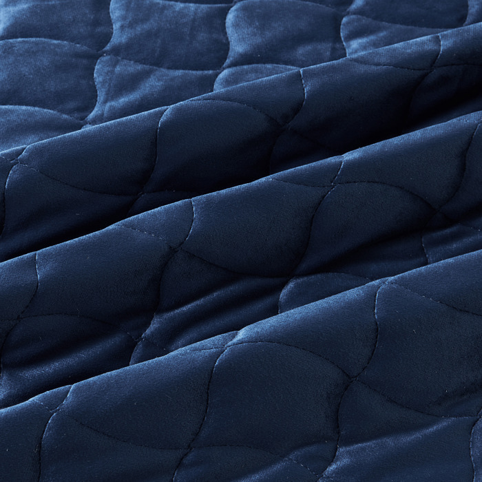 Stitched Velvet Quilt Set