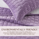 Queen Lavender Stitched Velvet Quilt Set