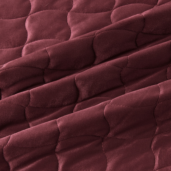 Stitched Velvet Quilt Set