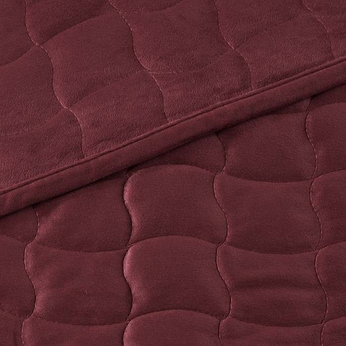 Stitched Velvet Quilt Set