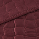 King Merlot Stitched Velvet Quilt Set