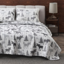  Moose Printed Lodge Quilt Set with Shams