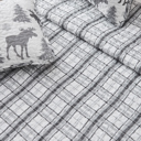 Twin Moose - Grey Moose Printed Lodge Quilt Set with Shams