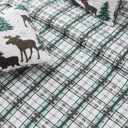 Twin Moose - Chocolate Moose Printed Lodge Quilt Set with Shams