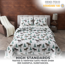 Twin Moose - Chocolate Moose Printed Lodge Quilt Set with Shams