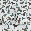 Twin Moose - Chocolate Moose Printed Lodge Quilt Set with Shams