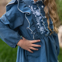  Blue Embroidered Dress