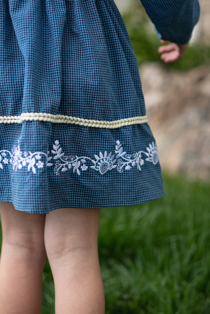 Blue Embroidered Dress