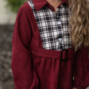  Plaid Yoke Dress