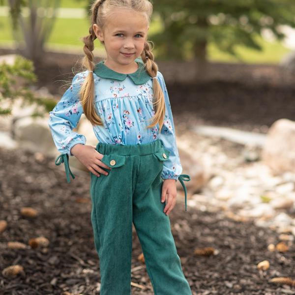 Teal Cord Pant Set