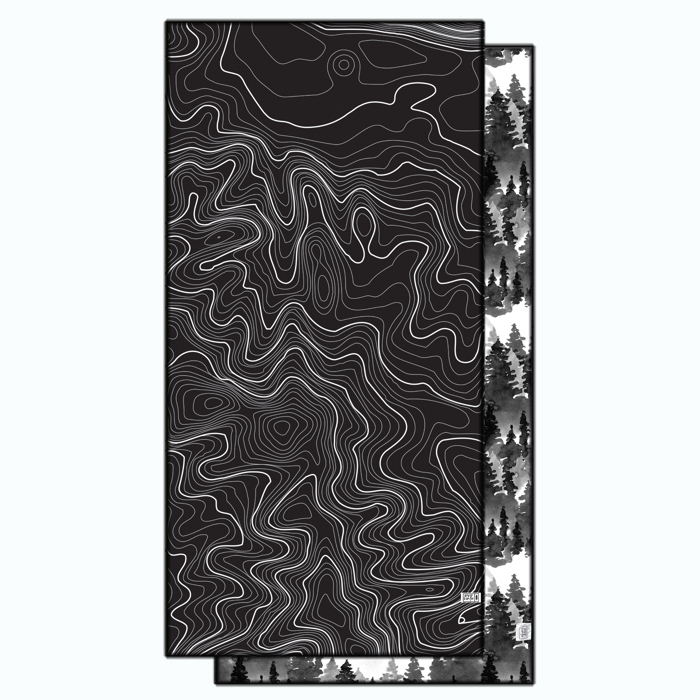 Black Terrain Beach Towel