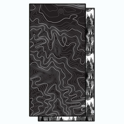 Black Terrain Beach Towel