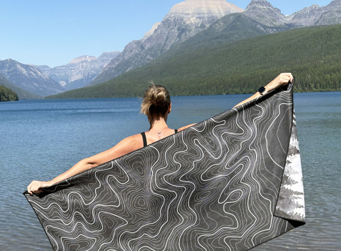 Black Terrain Beach Towel