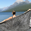  Black Terrain Beach Towel