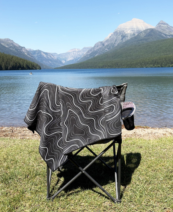 Black Terrain Beach Towel