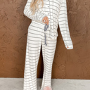  Striped Long Sleeve and Pants Pajamas Set