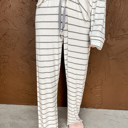  Striped Long Sleeve and Pants Pajamas Set