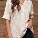  Animal Print V-neck Tunic Top