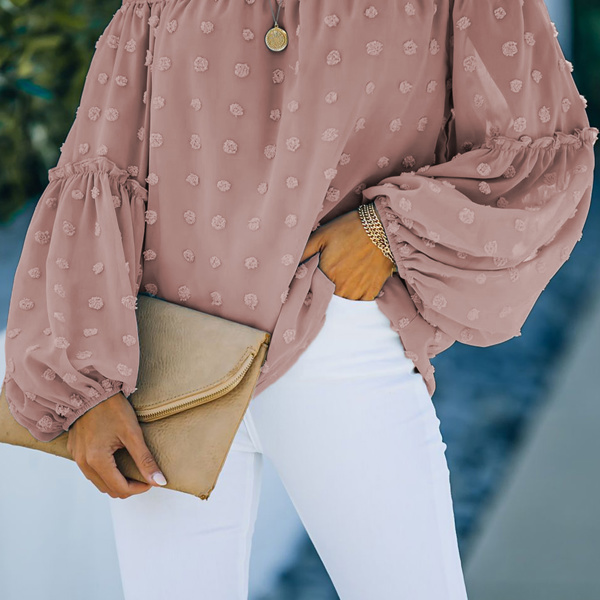 Swiss Dot Off The Shoulder Blouse