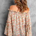  Floral Off Shoulder Bell Sleeve Blouse