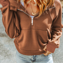  Quarter Zip Kangaroo Pocket Hoodie