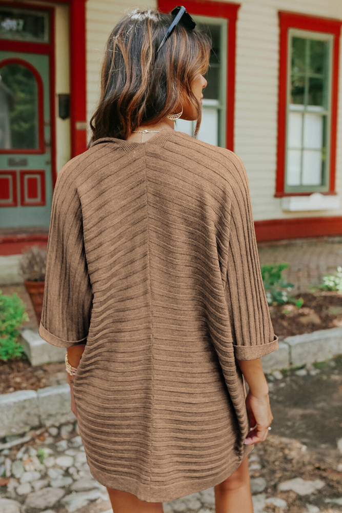  Ribbed Open Front Knit Cardigan | 4 Colors |