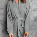  Ribbed Pocketed Open Front Cardigan | 2 Colors |