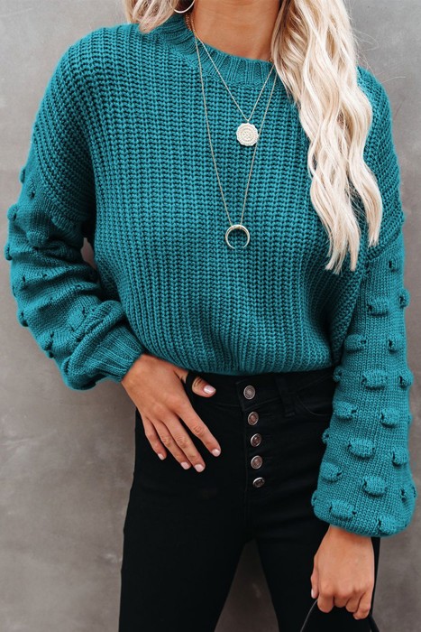 Balloon Sleeve Knit Sweater | 4 Colors |