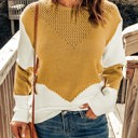  Two-Tone Chevron Pullover Sweater