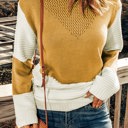  Two-Tone Chevron Pullover Sweater