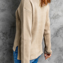  Turtleneck Ribbed Knit Sweater