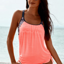 Small Orange Lined Tankini Swimsuit | 3 Colors |