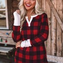  Plaid Long Sleeve Top and Pants Lounge Set