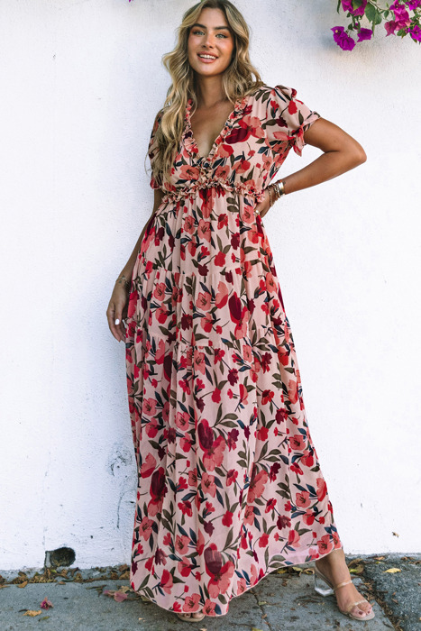 Floral Ruffle Tiered Maxi Dress