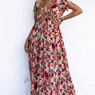 Floral Ruffle Tiered Maxi Dress