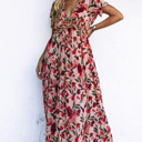  Floral Ruffle Tiered Maxi Dress