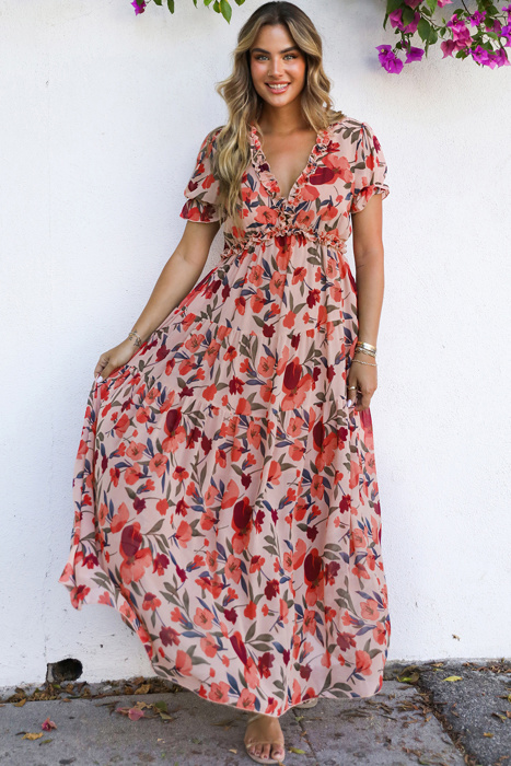 Floral Ruffle Tiered Maxi Dress