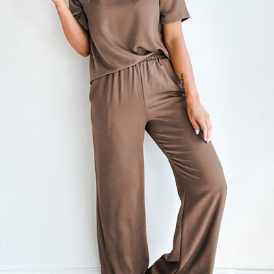 T Shirt 2pcs Wide Leg Pants Set