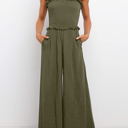  Smocked Bandeau Wide Leg Jumpsuit