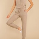  Sleeveless Drawstring Waist Jumpsuit