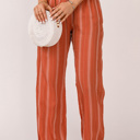  Shirred High Waist Straight Leg Pants